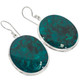 925 Silver Spectacular Rare Deep Green Dioptase Sterling Earrings, 1 1/4"