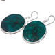 925 Silver Spectacular Rare Deep Green Dioptase Sterling Earrings, 1 1/4"