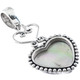 925 Silver Granulated Heart Blue Mabe Cultured Pearl Sterling Pendant, 1 1/2"