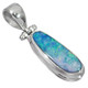 925 Silver Natural Australian Opal Sterling Pendant, 1 3/8"