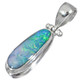925 Silver Natural Australian Opal Sterling Pendant, 1 3/8"