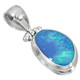 925 Silver Natural Australian Opal Sterling Pendant, 1 1/8"