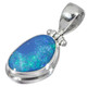 925 Silver Natural Australian Opal Sterling Pendant, 1 1/8"