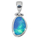925 Silver Natural Australian Opal Sterling Pendant, 1 1/8"