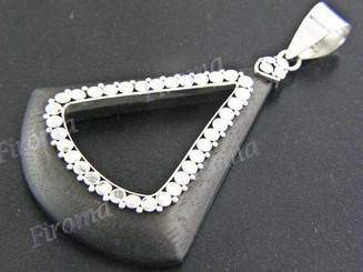 1 15/16" 925 Silver Sono Wood Pendant