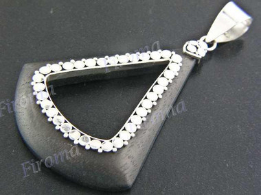 1 15/16" 925 Silver Sono Wood Pendant