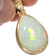 Vermeil Gold Plated 925 Silver Large White Ethiopian Opal Pendant, 1 3/8"