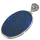 925 Silver Huge Deep Purple Hued Blue Australian Opal Pendant, 2 5/8"