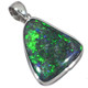 925 Silver Blue Green Two Sided Andamook Australian Boulder Opal Pendant, 1 5/8"