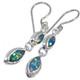 925 Silver Double Natural Australian Opal Sterling Dangle Drop Earrings, 7/8"