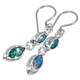 925 Silver Double Natural Australian Opal Sterling Dangle Drop Earrings, 7/8"