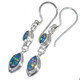 925 Silver Double Natural Australian Opal Sterling Dangle Drop Earrings, 7/8"