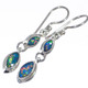 925 Silver Double Natural Australian Opal Sterling Dangle Drop Earrings, 7/8"