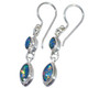 925 Silver Double Natural Australian Opal Sterling Dangle Drop Earrings, 7/8"