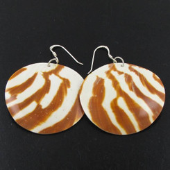 925 Silver Genuine Nautilus Shell Round Fashion Sterling Earrings, 1 5/8"