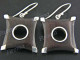 11/16" 925 Silver Sono Wood French Hook Earrings
