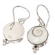 925 Silver Cool Round Cone Shell Shiwa Eye Sterling Earrings, 5/8"