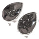 925 Silver Gunmetal Gray Titanium Druzy Pear Sterling Omega Stud Earrings, 3/4"