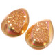 Matched Pear Pink Gold Titanium Coated Druzy 20x15mm Cabochon, 3/4"