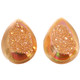 Matched Pear Pink Gold Titanium Coated Druzy 20x15mm Cabochon, 3/4"