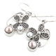 925 Sterling Silver Daisy Flower Design Freshwater Cultured Pearl Earrings, 1"