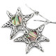 925 Silver Cute Star Paua Abalone Shell Sterling Earrings, 1"