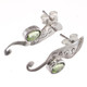 925 Silver Dainty Design Peridot Sterling Friction Post Earrings, 1"