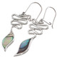 925 Silver Blue Green Paua Abalone Shell Sterling Earrings, 1 1/2"