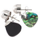 925 Silver Paua Abalone Shell White South Sea Mabe Pearl Post Earrings, 1 1/4"