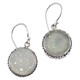 925 Silver Sparkling Round Blue Agate Druzy Drusy Sterling Earrings, 11/16"