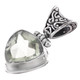 925 Silver 12mm Trillion Prasiolite Green Amethyst Sterling Pendant, 7/8"