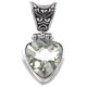 925 Silver 12mm Trillion Prasiolite Green Amethyst Sterling Pendant, 7/8"