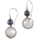925 Silver Freshwater Pearl White Mother Of Pearl Shell Sterling Earrings, 1"
