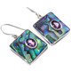 925 Silver Paua Abalone Shell Amethyst Insets Sterling Earrings, 3/4"