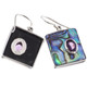 925 Silver Paua Abalone Shell Amethyst Insets Sterling Earrings, 3/4"