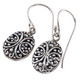 925 Silver Bali Handmade Artisan Scroll Filigree Dangle Sterling Earrings, 9/16"