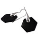 925 Silver Unique Onyx Hexagon Disc Sterling Earrings, 1"