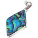 925 Silver Colorful New Zealand Paua Abalone Shell Sterling Pendant, 1 3/4"
