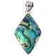 925 Silver Colorful New Zealand Paua Abalone Shell Sterling Pendant, 1 3/4"