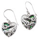 925 Silver Seahorse Pair Over Paua Abalone Shell Sterling Earrings, 11/16"