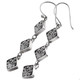 925 Silver Filigree Hand Made Sterling Dangle Drop Earrings, 1 3/8"