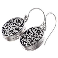 925 Silver Bali Art Handcrafted Sterling Earrings, 5/8"