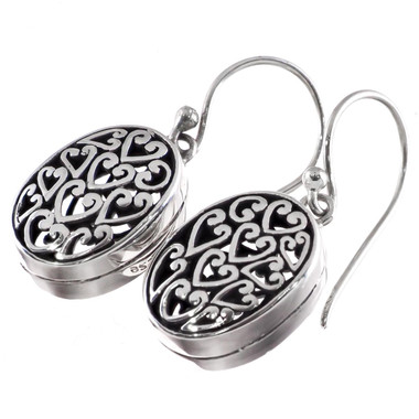 925 Silver Bali Art Handcrafted Sterling Earrings, 5/8"