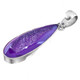 925 Silver Purple Pear Teardrop Titanium Agate Druzy Sterling Pendant, 1 7/8"