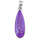 925 Silver Purple Pear Teardrop Titanium Agate Druzy Sterling Pendant, 1 7/8"
