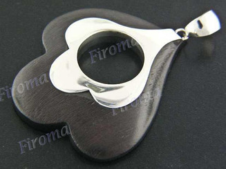 1 5/8" 925 Silver Sono Wood Pendant
