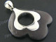 1 5/8" 925 Silver Sono Wood Pendant