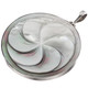 Carved Flower Mother Of Pearl Shell Sterling Silver Pendant, 2"