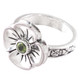 925 Silver Beautiful Peridot Flower Design Sterling Sz 7 Ring