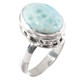 925 Sterling Silver Oval Larimar Sterling Sz 7 Ring